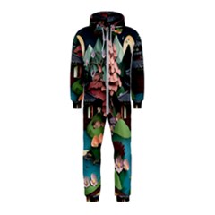 Japanese Garden Flowers Landscape Hooded Jumpsuit (kids)