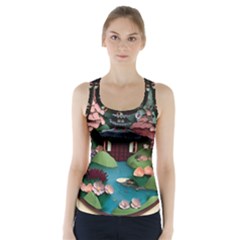 Japanese Garden Flowers Landscape Racer Back Sports Top