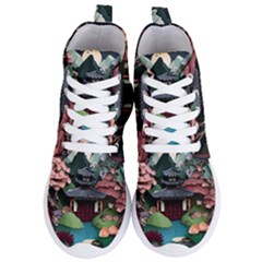 Japanese Garden Flowers Landscape Women s Lightweight High Top Sneakers