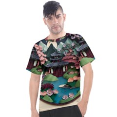 Japanese Garden Flowers Landscape Men s Sport Top by Jancukart