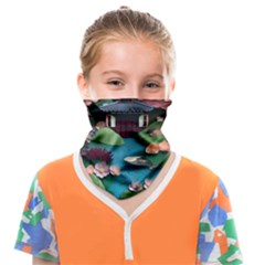 Japanese Garden Flowers Landscape Face Covering Bandana (Kids)