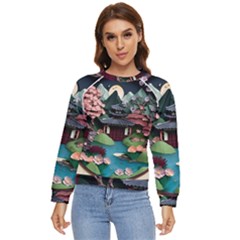 Japanese Garden Flowers Landscape Women s Long Sleeve Raglan Tee