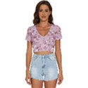 Flower Flowers Floral Flora Naturee Pink Pattern V-Neck Crop Top View1