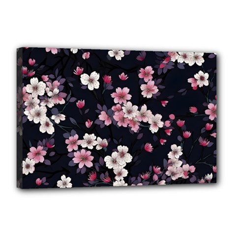 Sakura Flower Flowers Floral Flora Nature Canvas 18  X 12  (stretched)