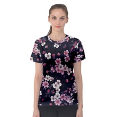 Sakura Flower Flowers Floral Flora Nature Women s Sport Mesh Tee