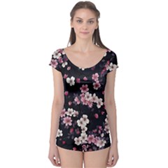 Sakura Flower Flowers Floral Flora Nature Boyleg Leotard 