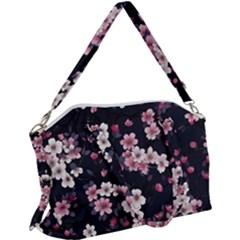 Sakura Flower Flowers Floral Flora Nature Canvas Crossbody Bag by Jancukart