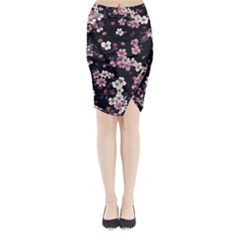 Sakura Flower Flowers Floral Flora Nature Midi Wrap Pencil Skirt