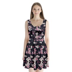 Sakura Flower Flowers Floral Flora Nature Split Back Mini Dress 