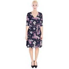 Sakura Flower Flowers Floral Flora Nature Wrap Up Cocktail Dress