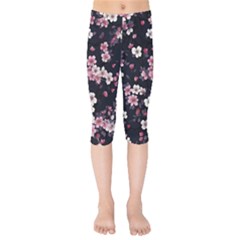 Sakura Flower Flowers Floral Flora Nature Kids  Capri Leggings 