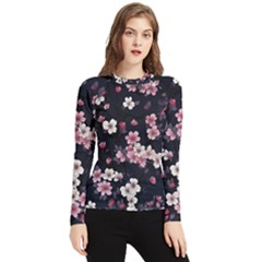 Sakura Flower Flowers Floral Flora Nature Women s Long Sleeve Rash Guard by Jancukart