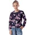 Sakura Flower Flowers Floral Flora Nature Kids  Long Sleeve Tee with Frill  View1