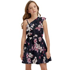 Sakura Flower Flowers Floral Flora Nature Kids  One Shoulder Party Dress