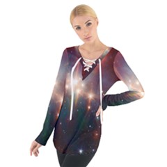 Astrology Astronomical Cluster Galaxy Nebula Tie Up Tee by danenraven