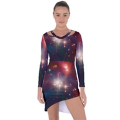 Astrology Astronomical Cluster Galaxy Nebula Asymmetric Cut-out Shift Dress by danenraven