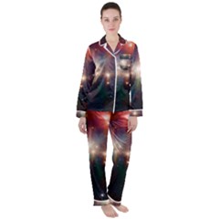 Astrology Astronomical Cluster Galaxy Nebula Women s Long Sleeve Satin Pajamas Set	 by danenraven