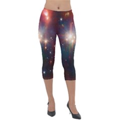 Astrology Astronomical Cluster Galaxy Nebula Lightweight Velour Capri Leggings  by danenraven