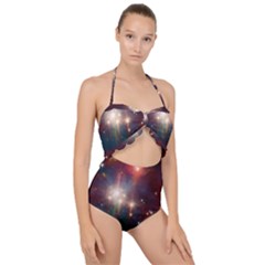 Astrology Astronomical Cluster Galaxy Nebula Scallop Top Cut Out Swimsuit by danenraven