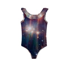 Astrology Astronomical Cluster Galaxy Nebula Kids  Frill Swimsuit by danenraven