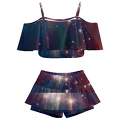 Astrology Astronomical Cluster Galaxy Nebula Kids  Off Shoulder Skirt Bikini by danenraven