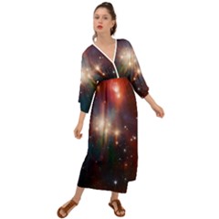 Astrology Astronomical Cluster Galaxy Nebula Grecian Style  Maxi Dress by danenraven