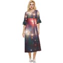 Astrology Astronomical Cluster Galaxy Nebula Double Cuff Midi Dress View1