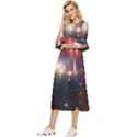 Astrology Astronomical Cluster Galaxy Nebula Double Cuff Midi Dress View2