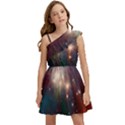 Astrology Astronomical Cluster Galaxy Nebula Kids  One Shoulder Party Dress View1