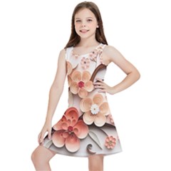 Sakura Flowers Flower Pink Blossom Spring Kids  Lightweight Sleeveless Dress by danenraven