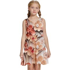 Sakura Flowers Flower Pink Blossom Spring Kids  Sleeveless Tiered Mini Dress by danenraven