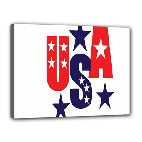 Usa Stars Fourth Of July Symbol America Usa Stars Canvas 16  X 12  (stretched) by Wegoenart