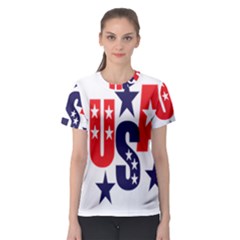 Usa Stars Fourth Of July Symbol America Usa Stars Women s Sport Mesh Tee