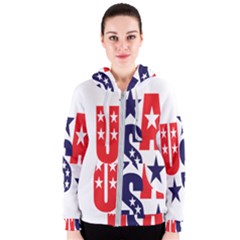 Usa Stars Fourth Of July Symbol America Usa Stars Women s Zipper Hoodie