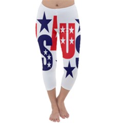 Usa Stars Fourth Of July Symbol America Usa Stars Capri Winter Leggings 