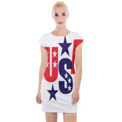 Usa Stars Fourth Of July Symbol America Usa Stars Cap Sleeve Bodycon Dress by Wegoenart