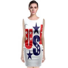 Usa Stars Fourth Of July Symbol America Usa Stars Classic Sleeveless Midi Dress by Wegoenart