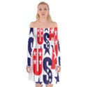 Usa Stars Fourth Of July Symbol America Usa Stars Off Shoulder Skater Dress View1