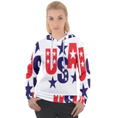 Usa Stars Fourth Of July Symbol America Usa Stars Women s Overhead Hoodie