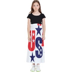 Usa Stars Fourth Of July Symbol America Usa Stars Kids  Flared Maxi Skirt by Wegoenart