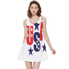 Usa Stars Fourth Of July Symbol America Usa Stars Inside Out Reversible Sleeveless Dress by Wegoenart