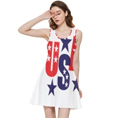 Usa Stars Fourth Of July Symbol America Usa Stars Inside Out Racerback Dress by Wegoenart