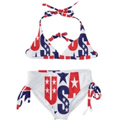 Usa Stars Fourth Of July Symbol America Usa Stars Kids  Classic Bikini Set by Wegoenart