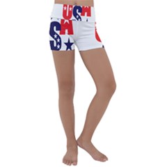 Usa Stars Fourth Of July Symbol America Usa Stars Kids  Lightweight Velour Yoga Shorts by Wegoenart