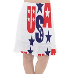 Usa Stars Fourth Of July Symbol America Usa Stars Fishtail Chiffon Skirt by Wegoenart