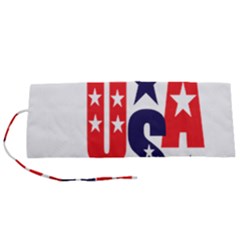 Usa Stars Fourth Of July Symbol America Usa Stars Roll Up Canvas Pencil Holder (s) by Wegoenart