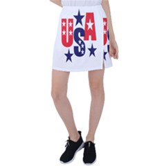 Usa Stars Fourth Of July Symbol America Usa Stars Tennis Skirt by Wegoenart