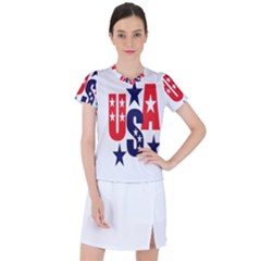 Usa Stars Fourth Of July Symbol America Usa Stars Women s Sports Top by Wegoenart