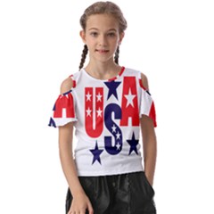 Usa Stars Fourth Of July Symbol America Usa Stars Kids  Butterfly Cutout Tee by Wegoenart