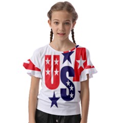 Usa Stars Fourth Of July Symbol America Usa Stars Kids  Cut Out Flutter Sleeves by Wegoenart